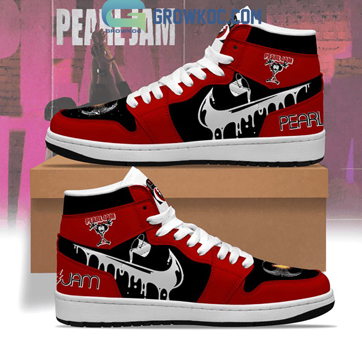 Ideafootwear Pearl Jam AJ1 High Sneakers Shoes For Men And Women 1