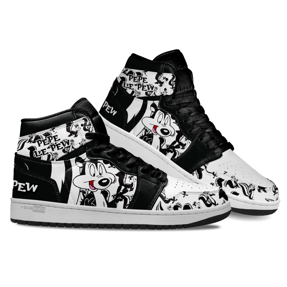 Ideafootwear Pepé Le Pew AJ1 High Sneakers Shoes For Men And Women 1