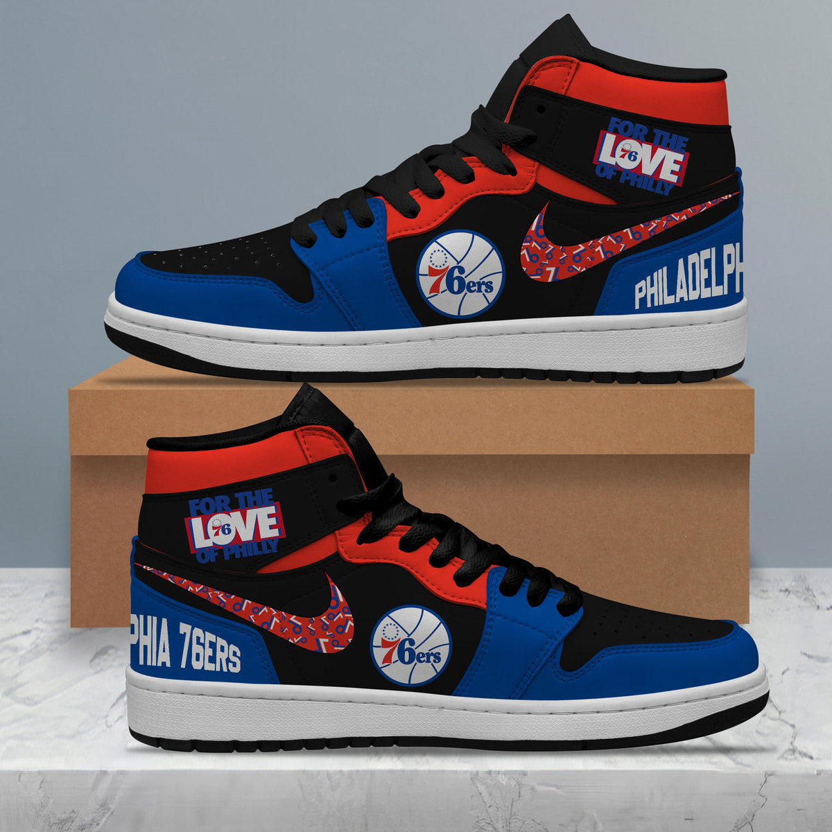 Ideafootwear Philadelphia 76ers AJ1 High Sneakers Shoes For Men And Women 7