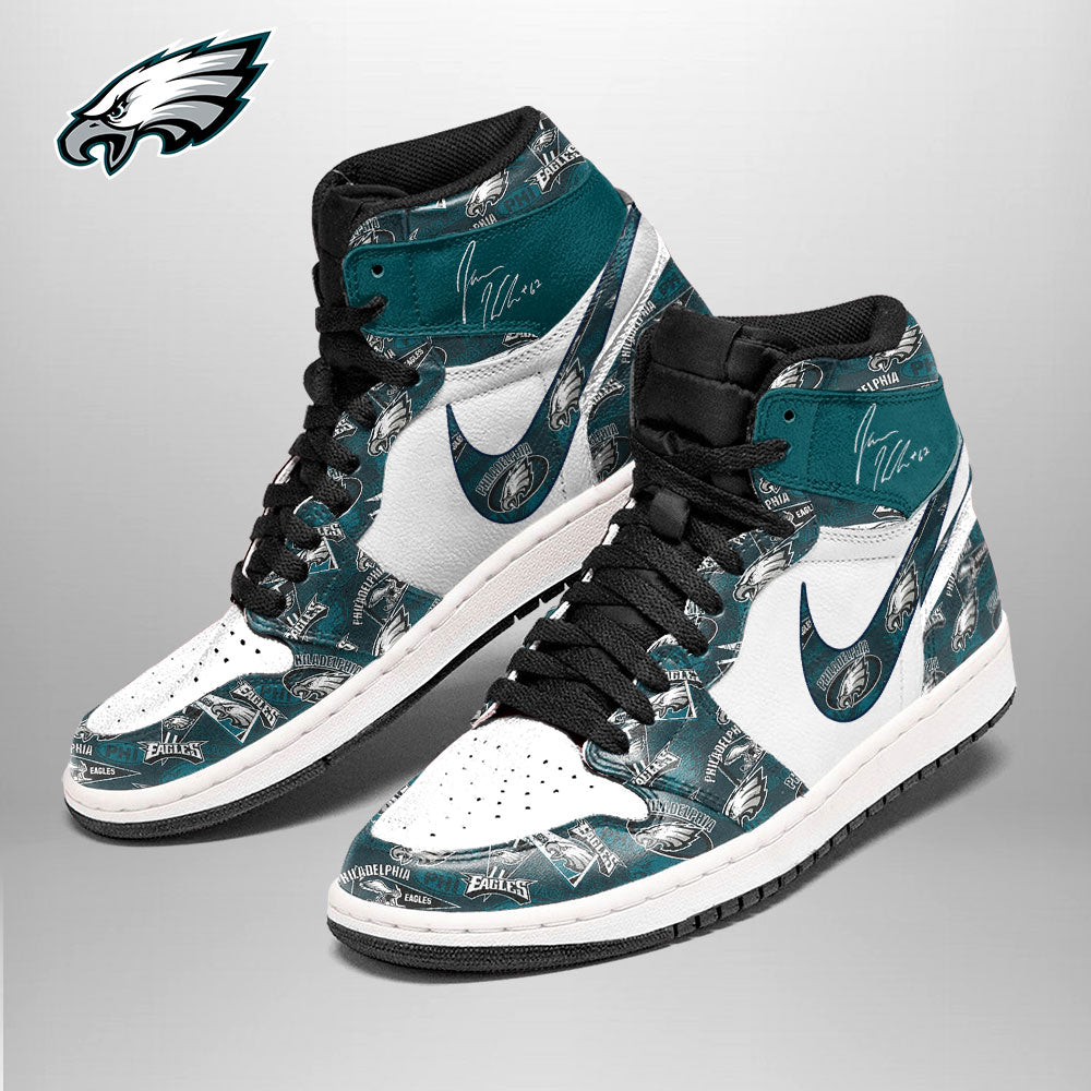 Ideafootwear Philadelphia Eagles AJ1 High Sneakers Shoes For Men And Women 10