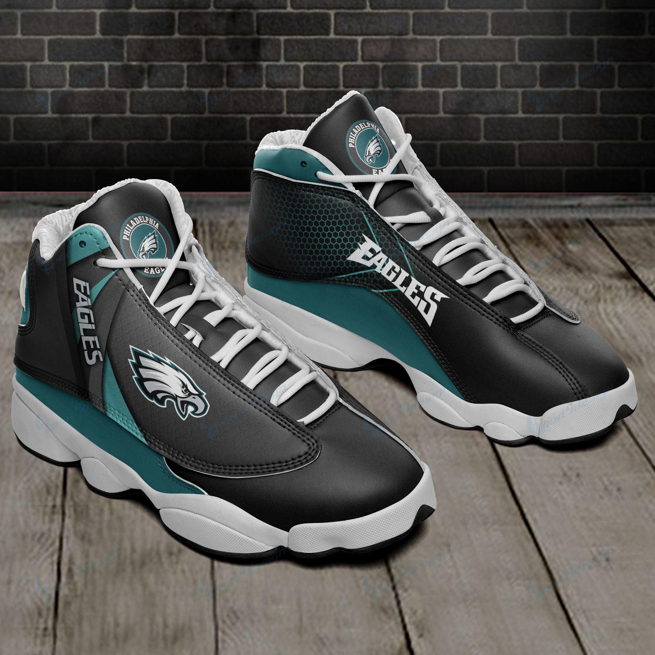 Ideafootwear Philadelphia Eagles AJ13 Sneakers Shoes For Men And Women 12