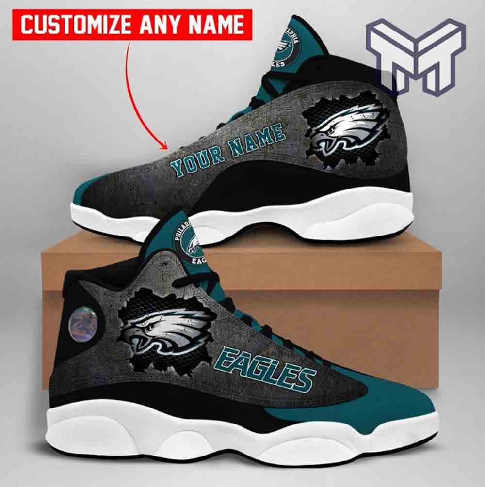 Ideafootwear Philadelphia Eagles AJ13 Sneakers Shoes For Men And Women 6