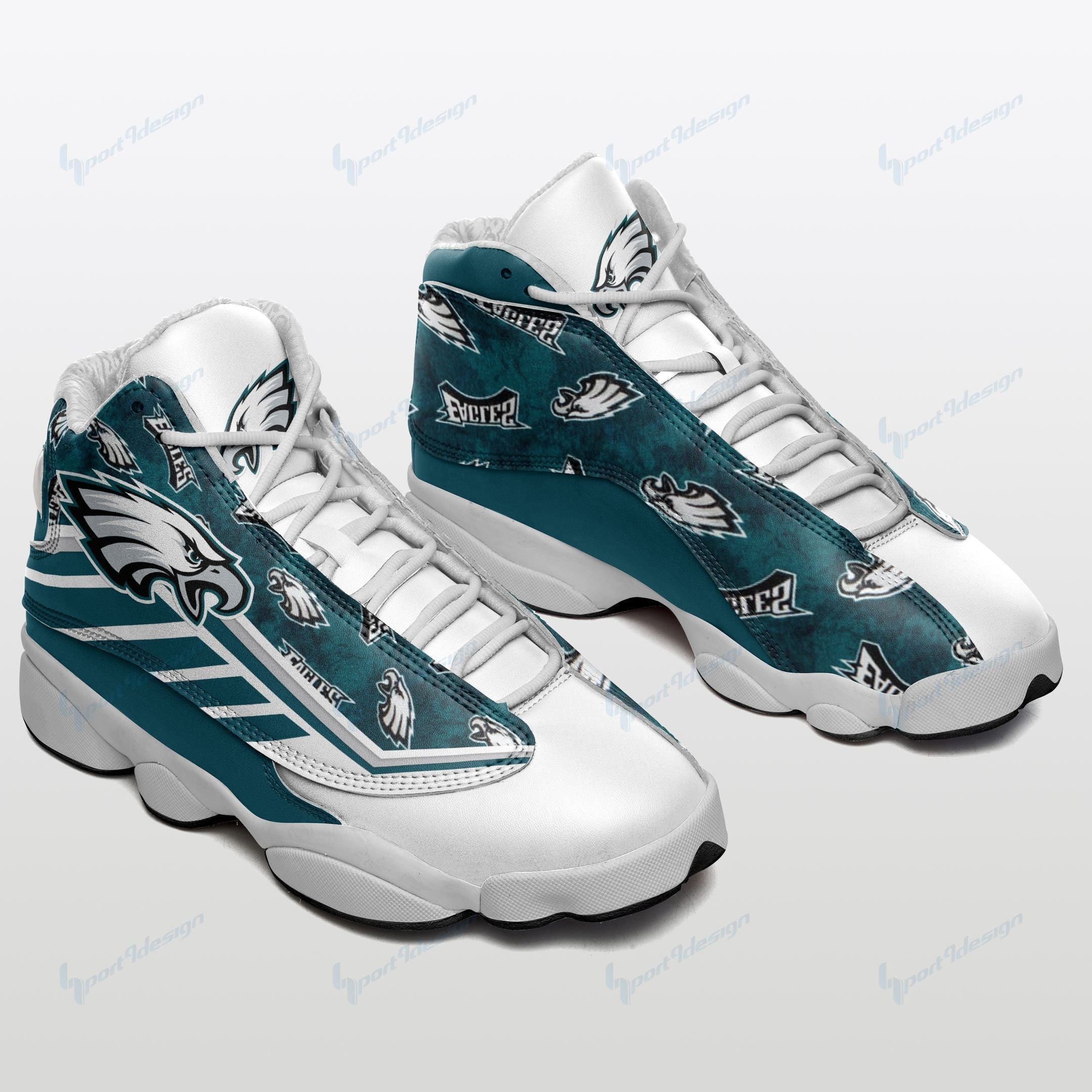 Ideafootwear Philadelphia Eagles AJ13 Sneakers Shoes For Men And Women 14