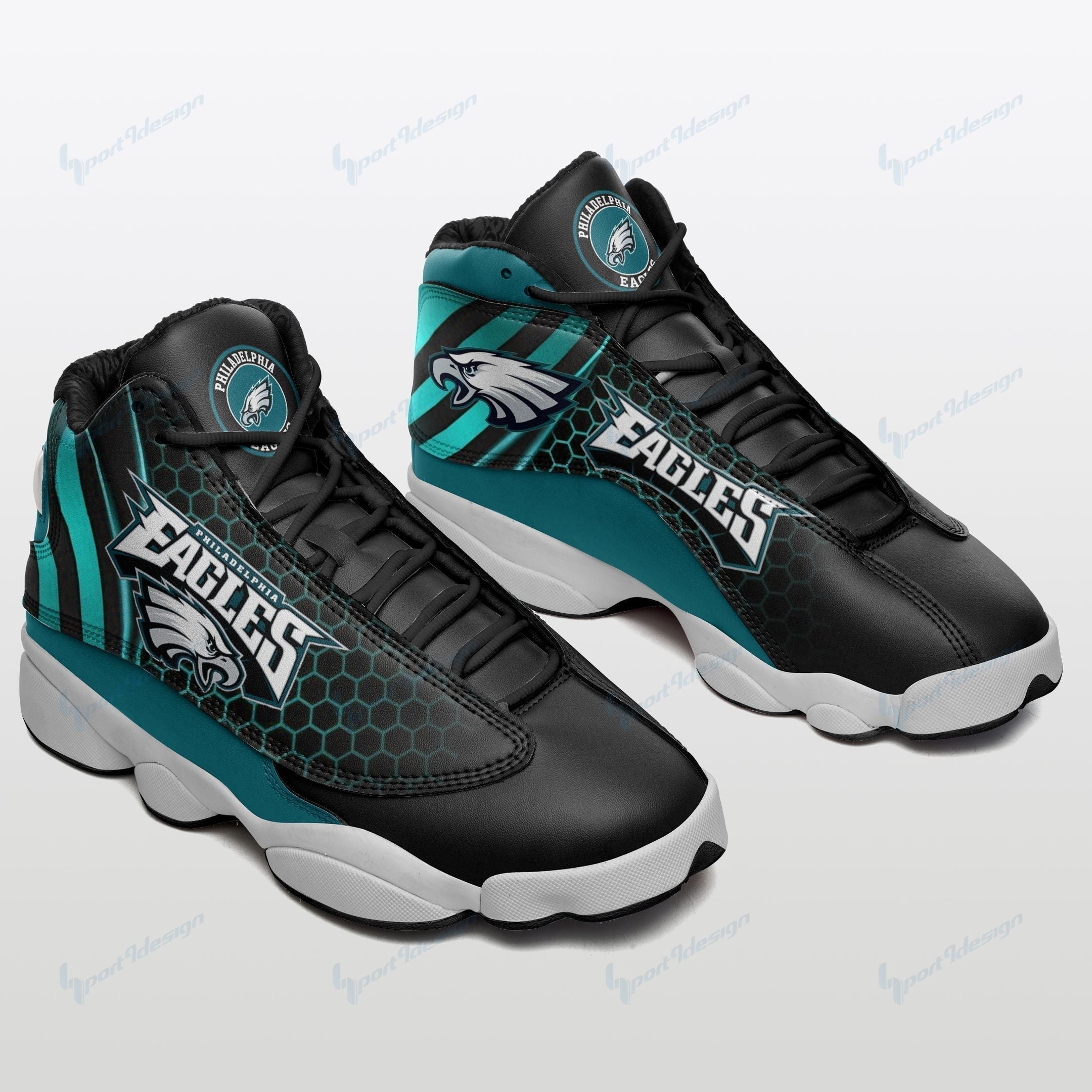 Ideafootwear Philadelphia Eagles AJ13 Sneakers Shoes For Men And Women 17