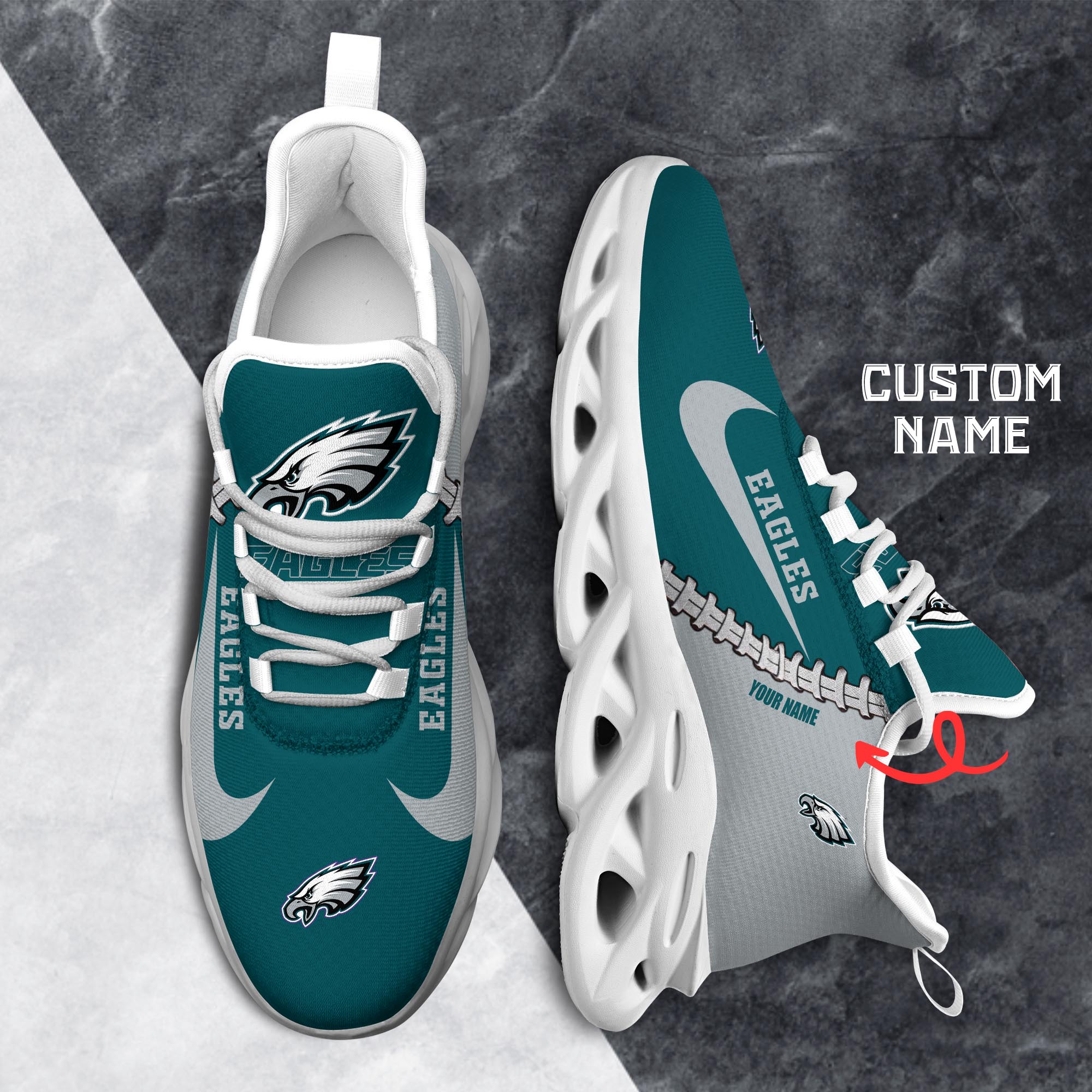 Ideafootwear Philadelphia Eagles Max Soul Shoes Sneakers For Men And Women 13