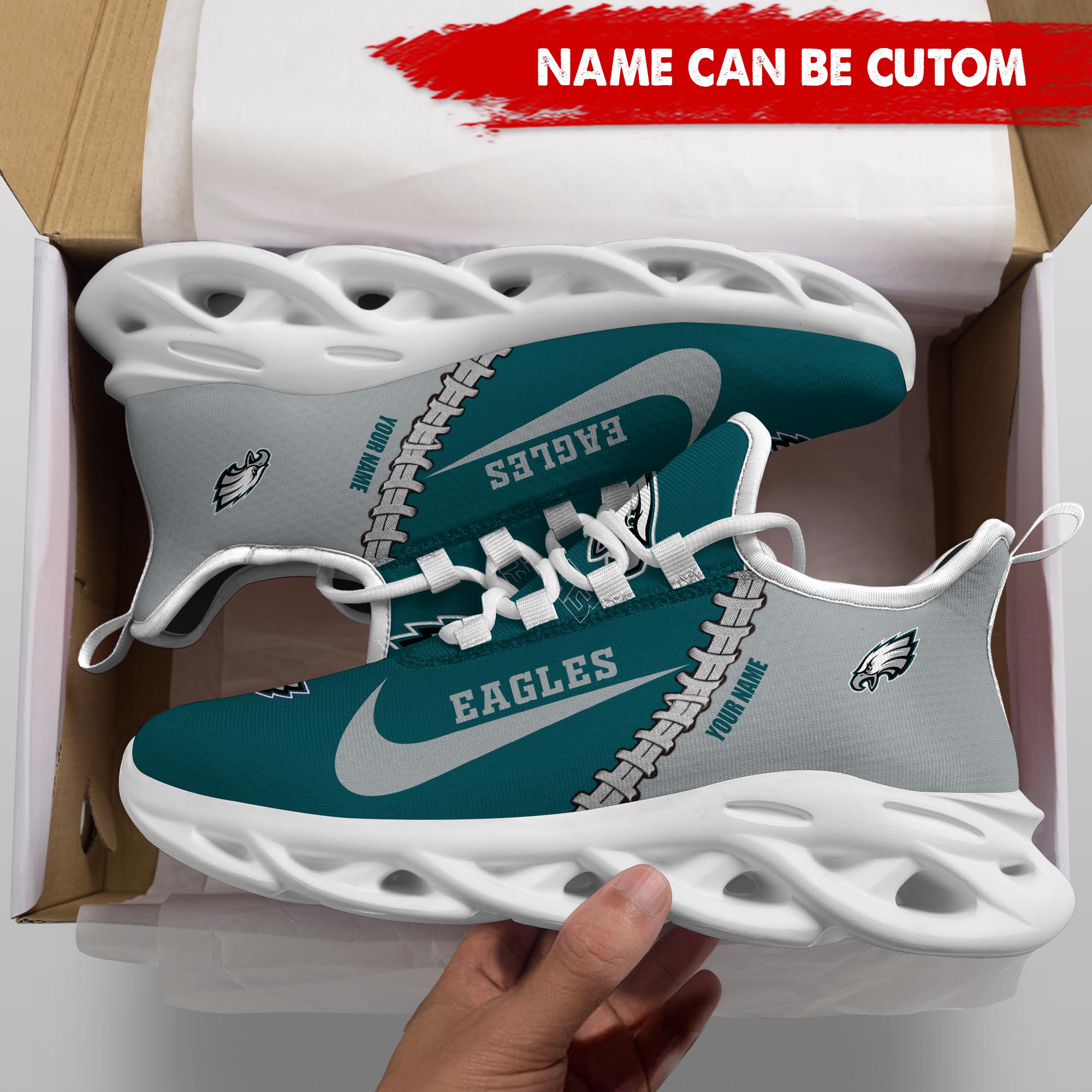 Ideafootwear Philadelphia Eagles Max Soul Shoes Sneakers For Men And Women 13