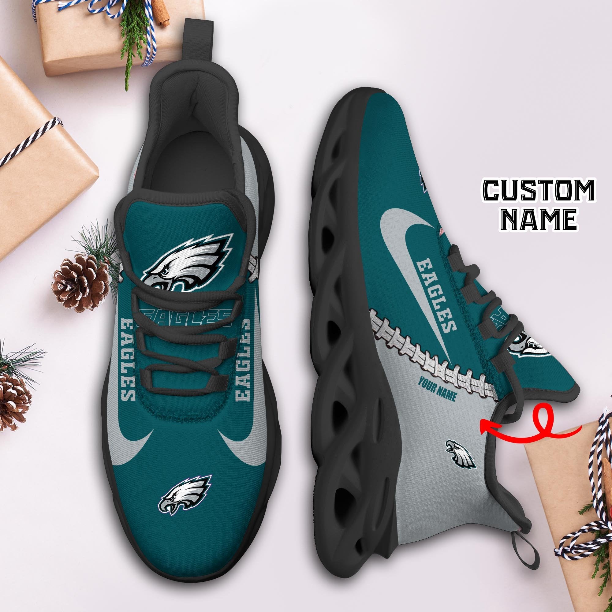 Ideafootwear Philadelphia Eagles Max Soul Shoes Sneakers For Men And Women 13