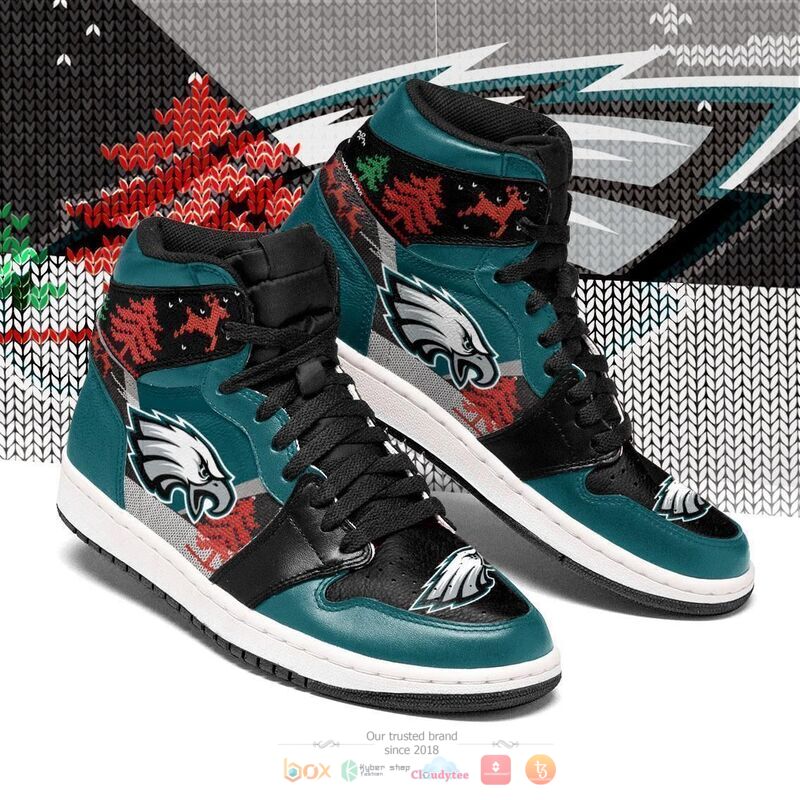 Ideafootwear Philadelphia Eagles NFL AJ1 High Sneakers Shoes For Men And Women 20