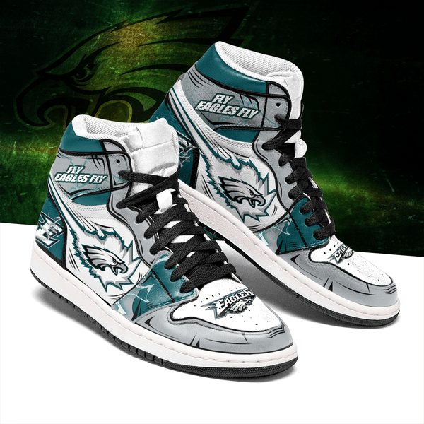 Ideafootwear Philadelphia Eagles NFL AJ1 High Sneakers Shoes For Men And Women 1