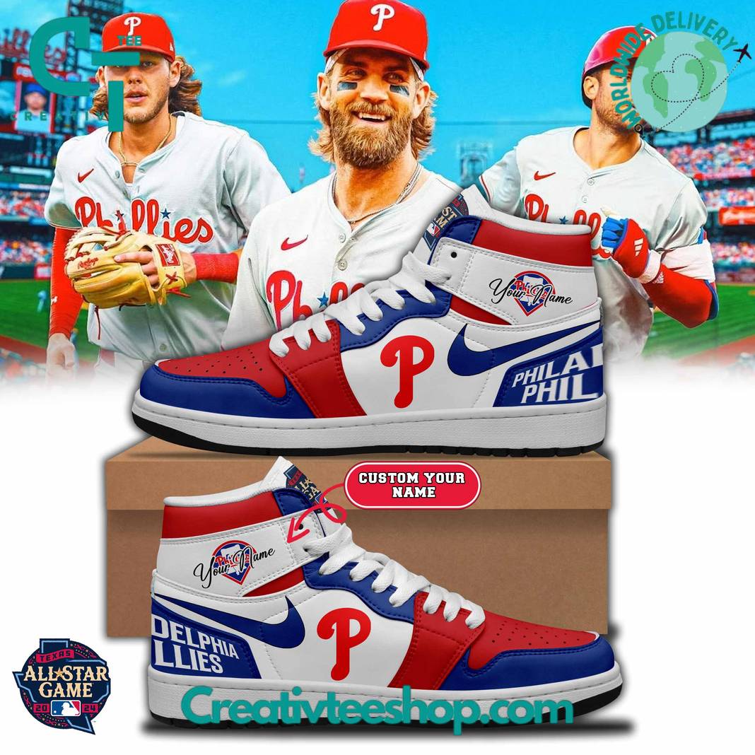 Ideafootwear Philadelphia Phillies AJ1 High Sneakers Shoes For Men And Women 4