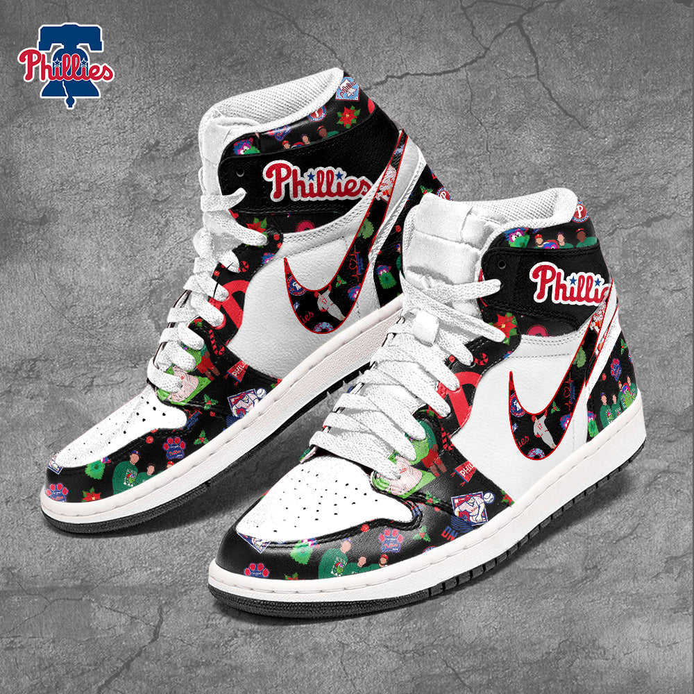 Ideafootwear Philadelphia Phillies AJ1 High Sneakers Shoes For Men And Women 8