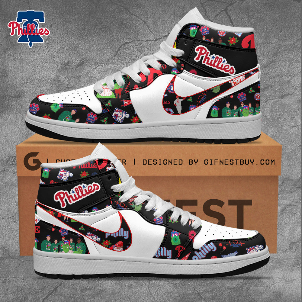Ideafootwear Philadelphia Phillies AJ1 High Sneakers Shoes For Men And Women 8