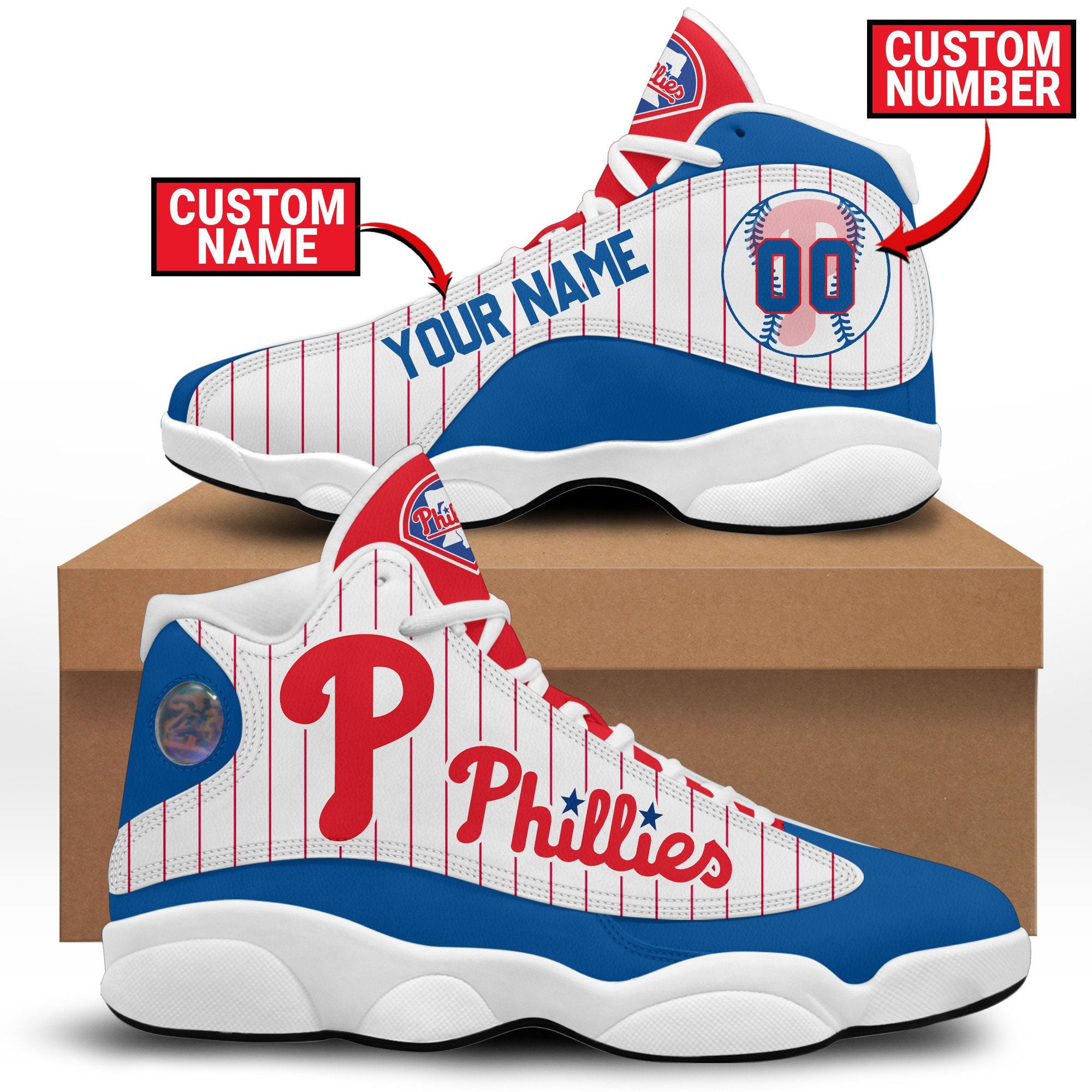 Ideafootwear Philadelphia Phillies AJ13 Sneakers Shoes For Men And Women 1