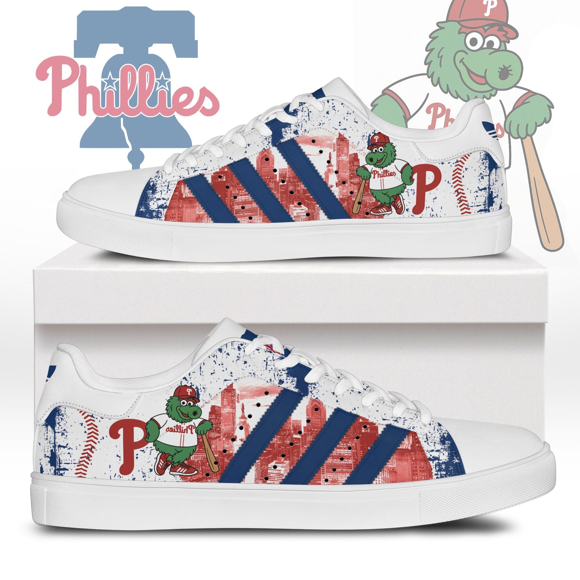 Ideafootwear Philadelphia Phillies Skate Stan Shoes Sneakes For Men And Women 3