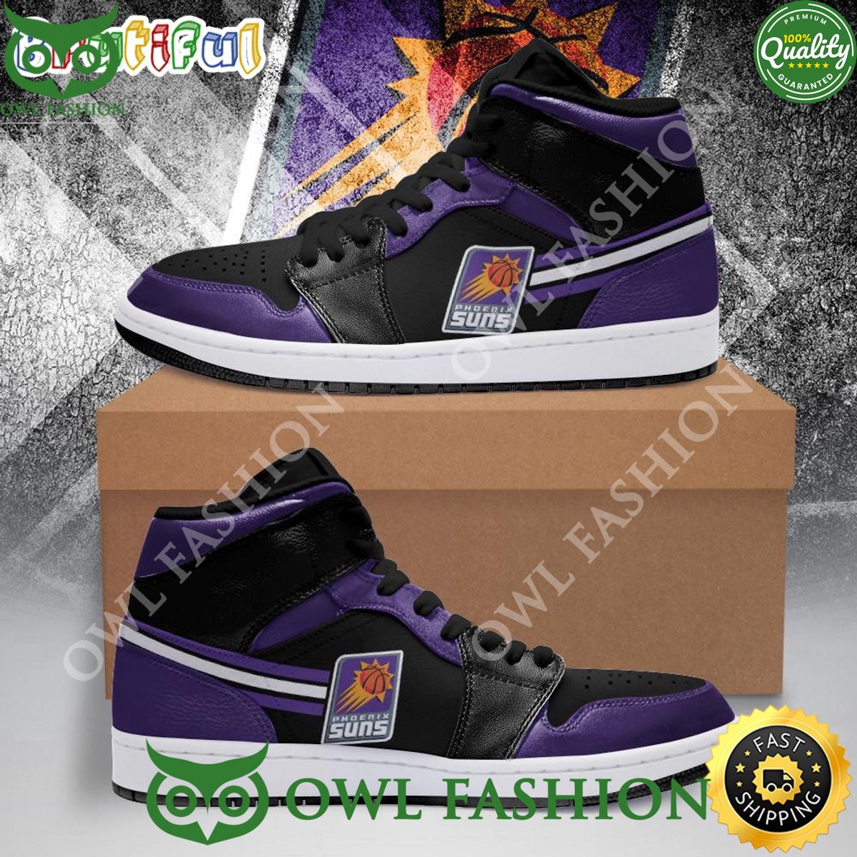 Ideafootwear Phoenix Suns AJ1 High Sneakers Shoes For Men And Women 5