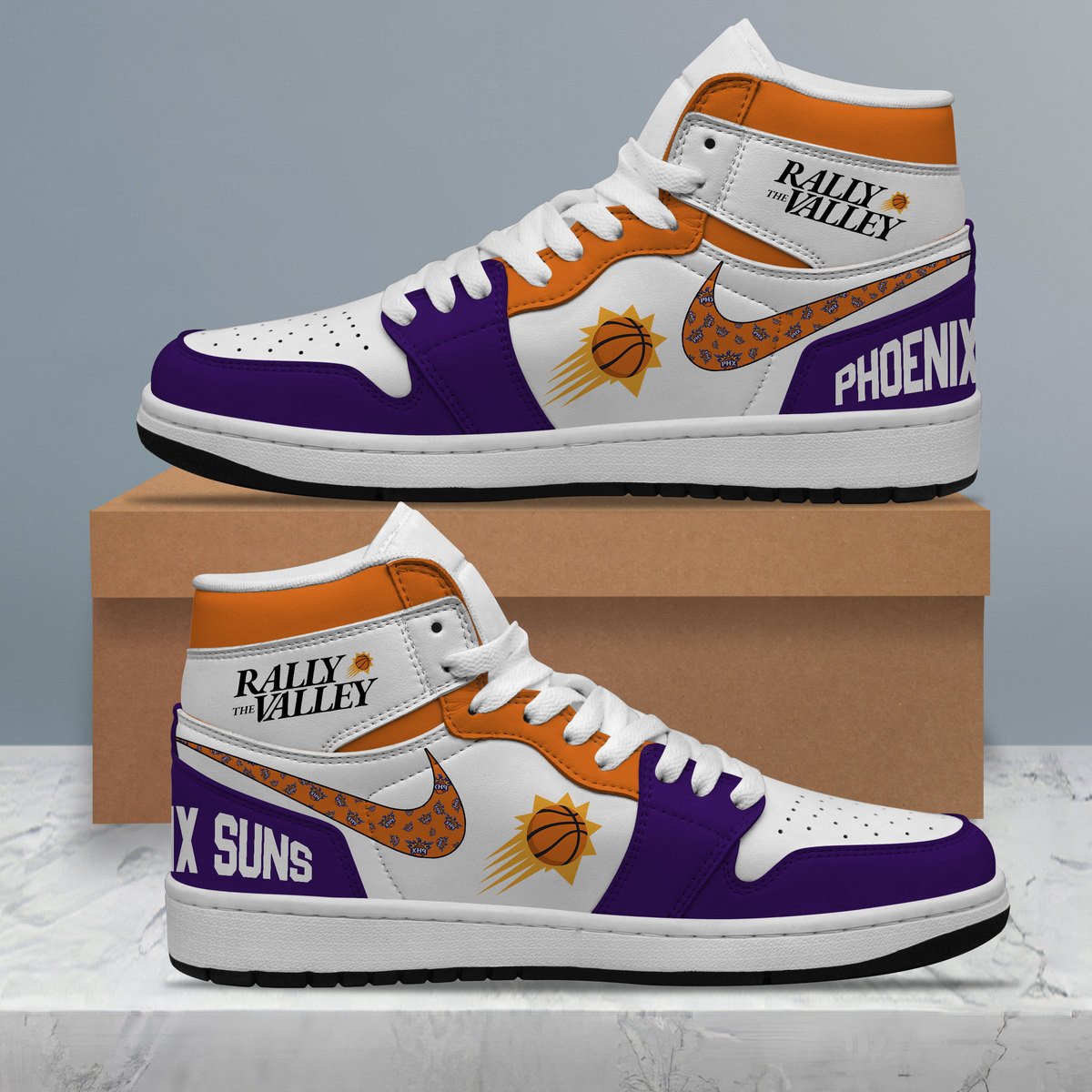 Ideafootwear Phoenix Suns AJ1 High Sneakers Shoes For Men And Women 9