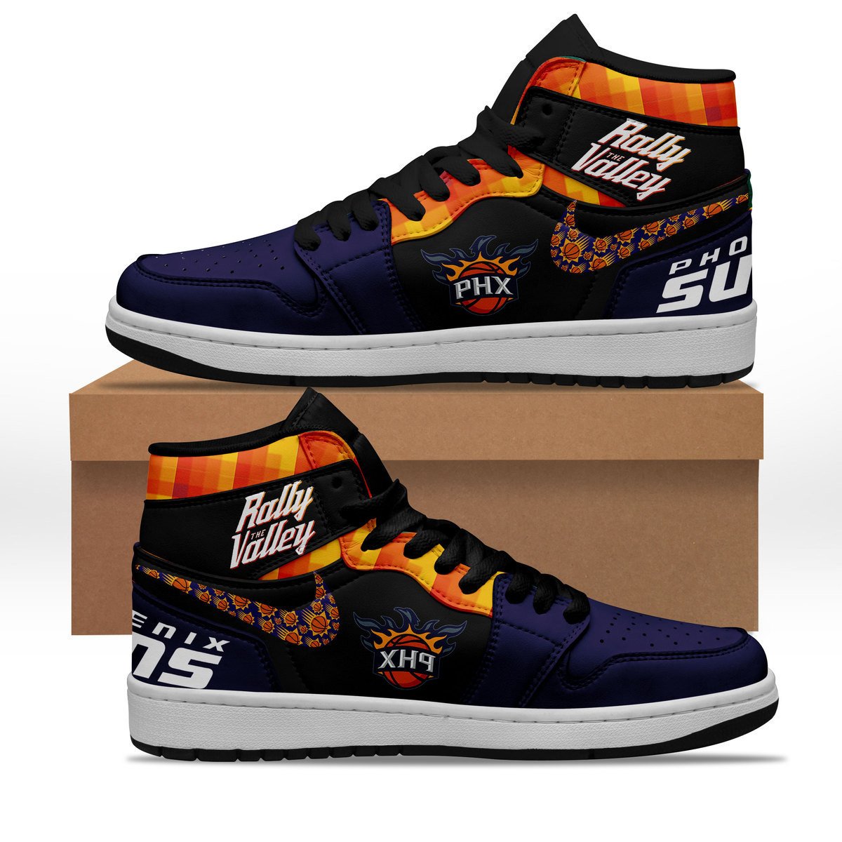 Ideafootwear Phoenix Suns AJ1 High Sneakers Shoes For Men And Women 10