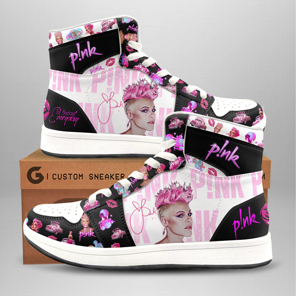 Ideafootwear Pink AJ1 High Sneakers Shoes For Men And Women 1