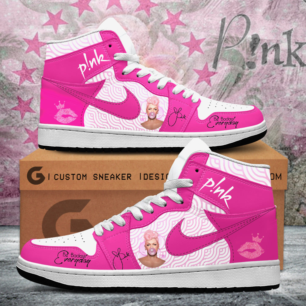 Ideafootwear Pink AJ1 High Sneakers Shoes For Men And Women 7