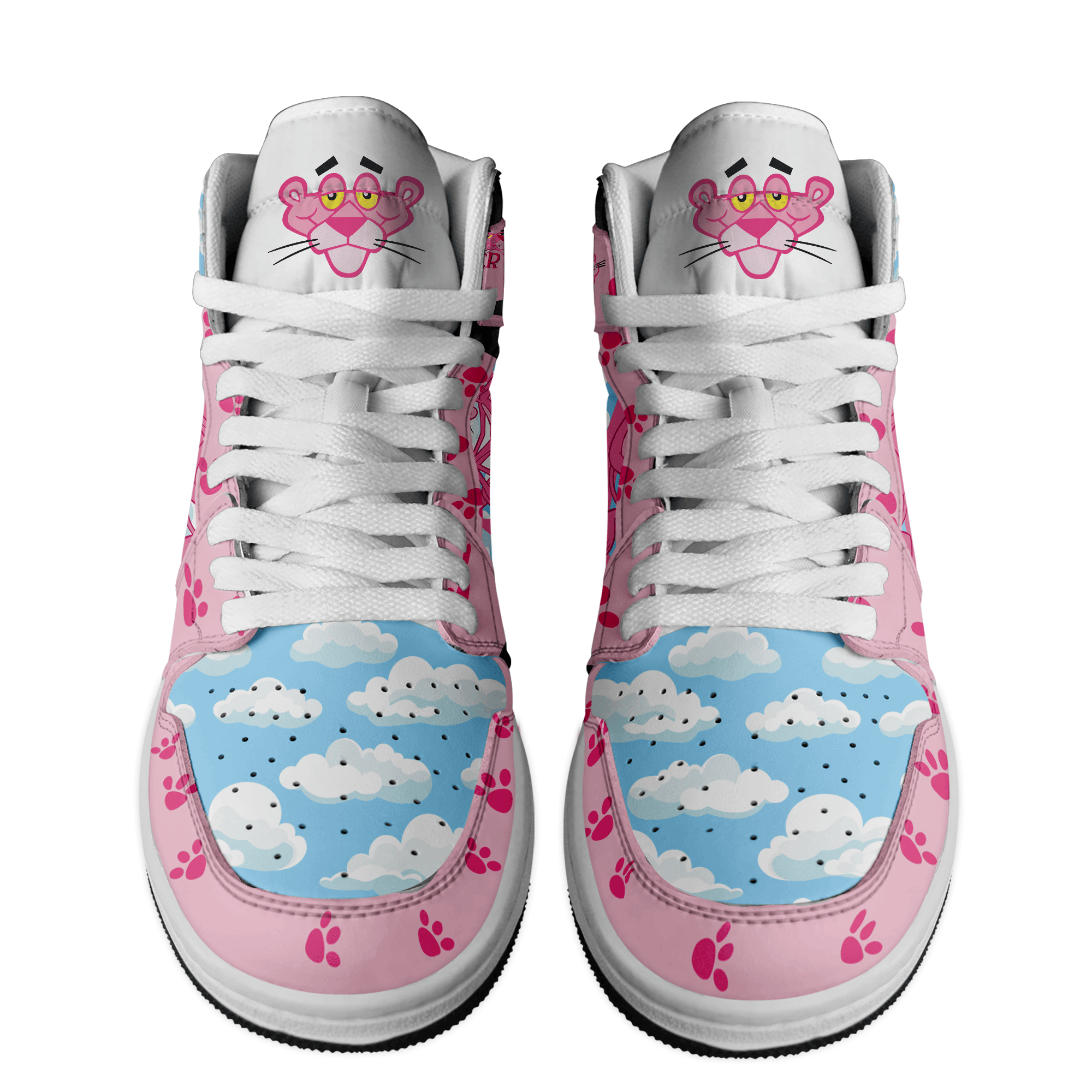 Ideafootwear Pink Panther AJ1 High Sneakers Shoes For Men And Women 1