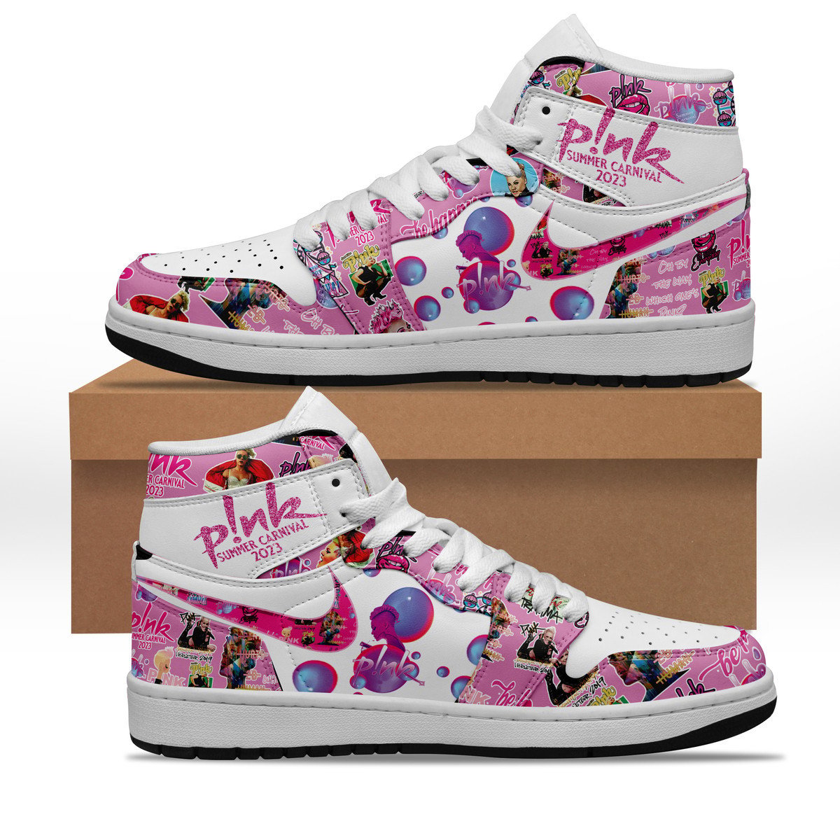Ideafootwear Pink AJ1 High Sneakers Shoes For Men And Women 13