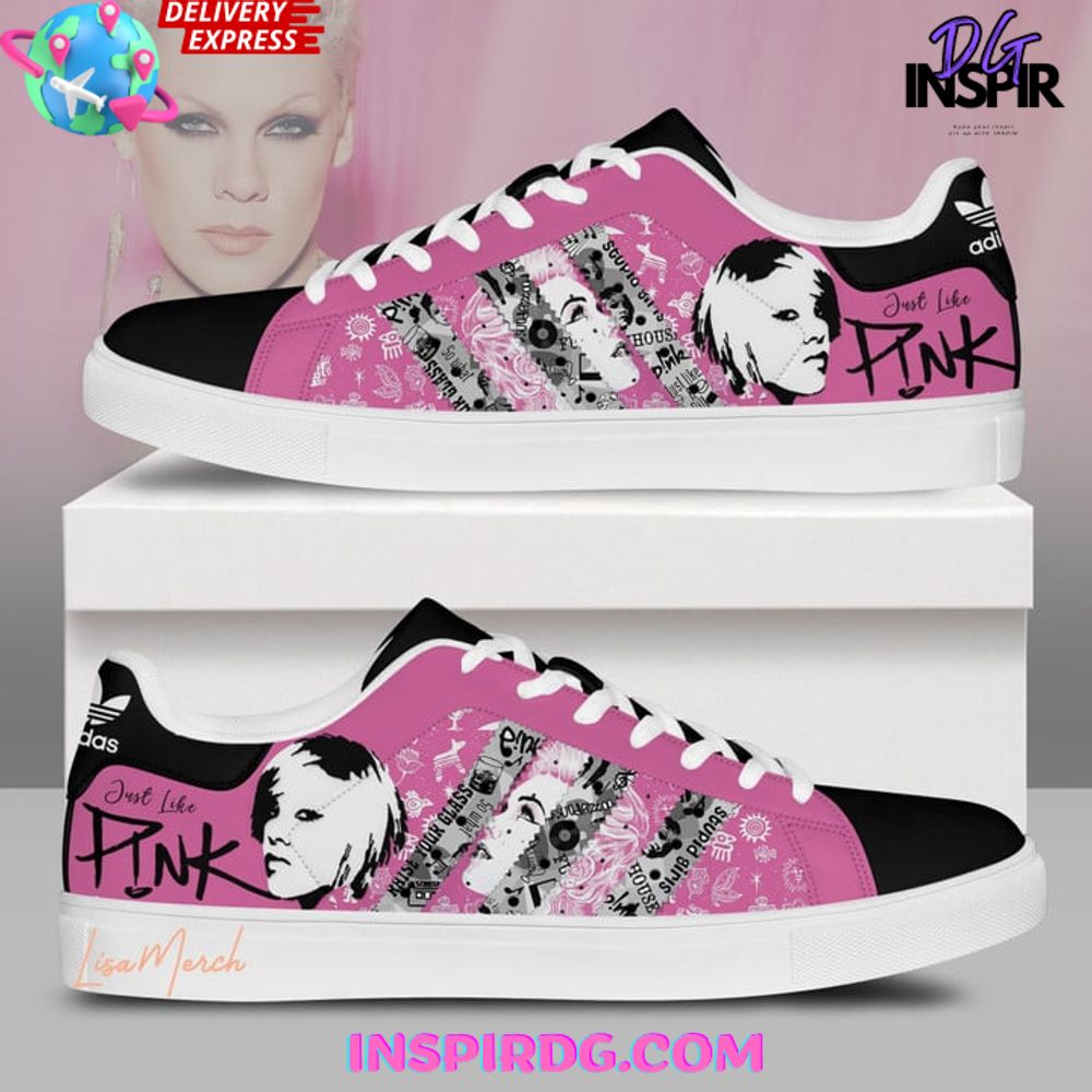 Ideafootwear Pink Rockstar Skate Stan Shoes Sneakes For Men And Women 1