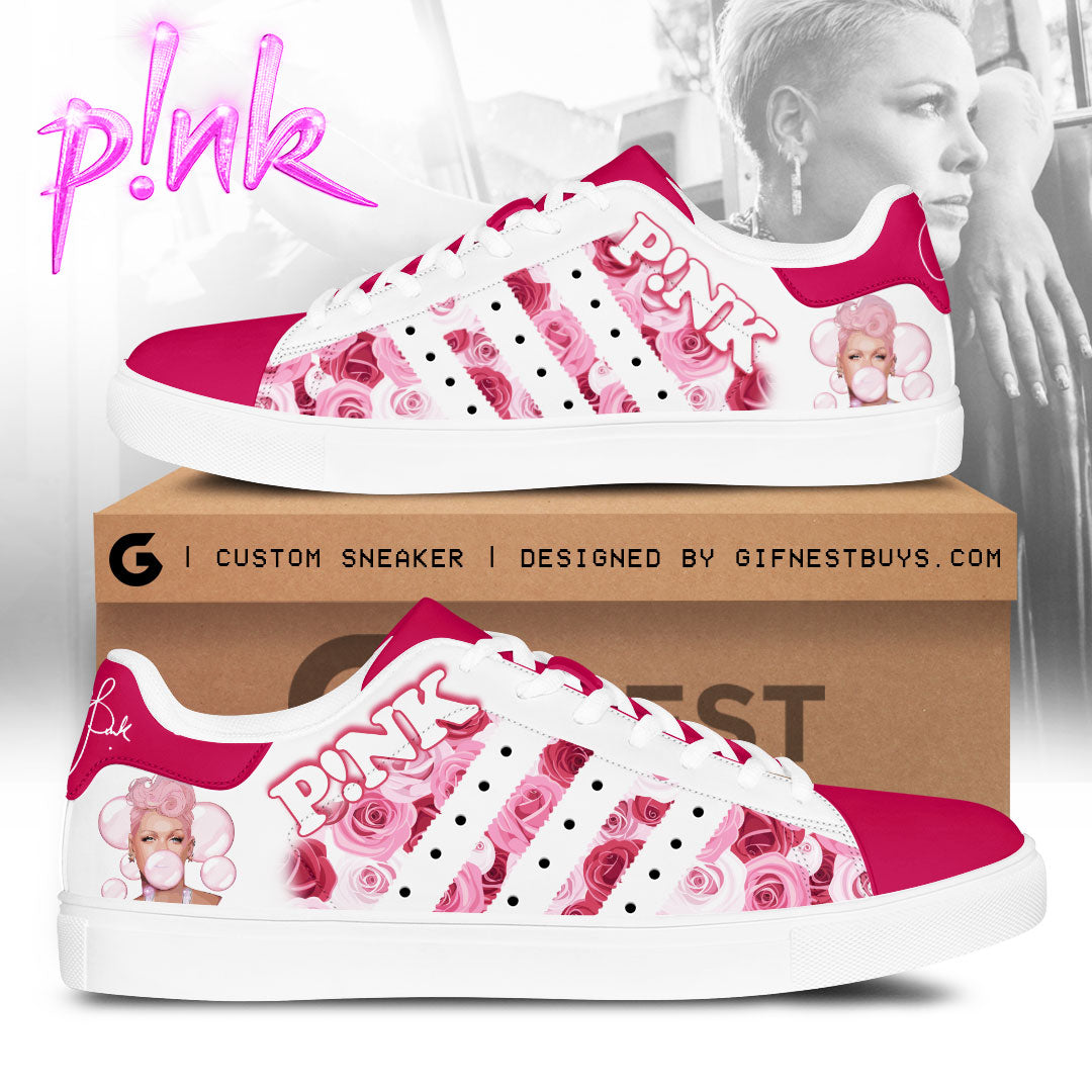 Ideafootwear Pink Skate Stan Shoes Sneakes For Men And Women 7