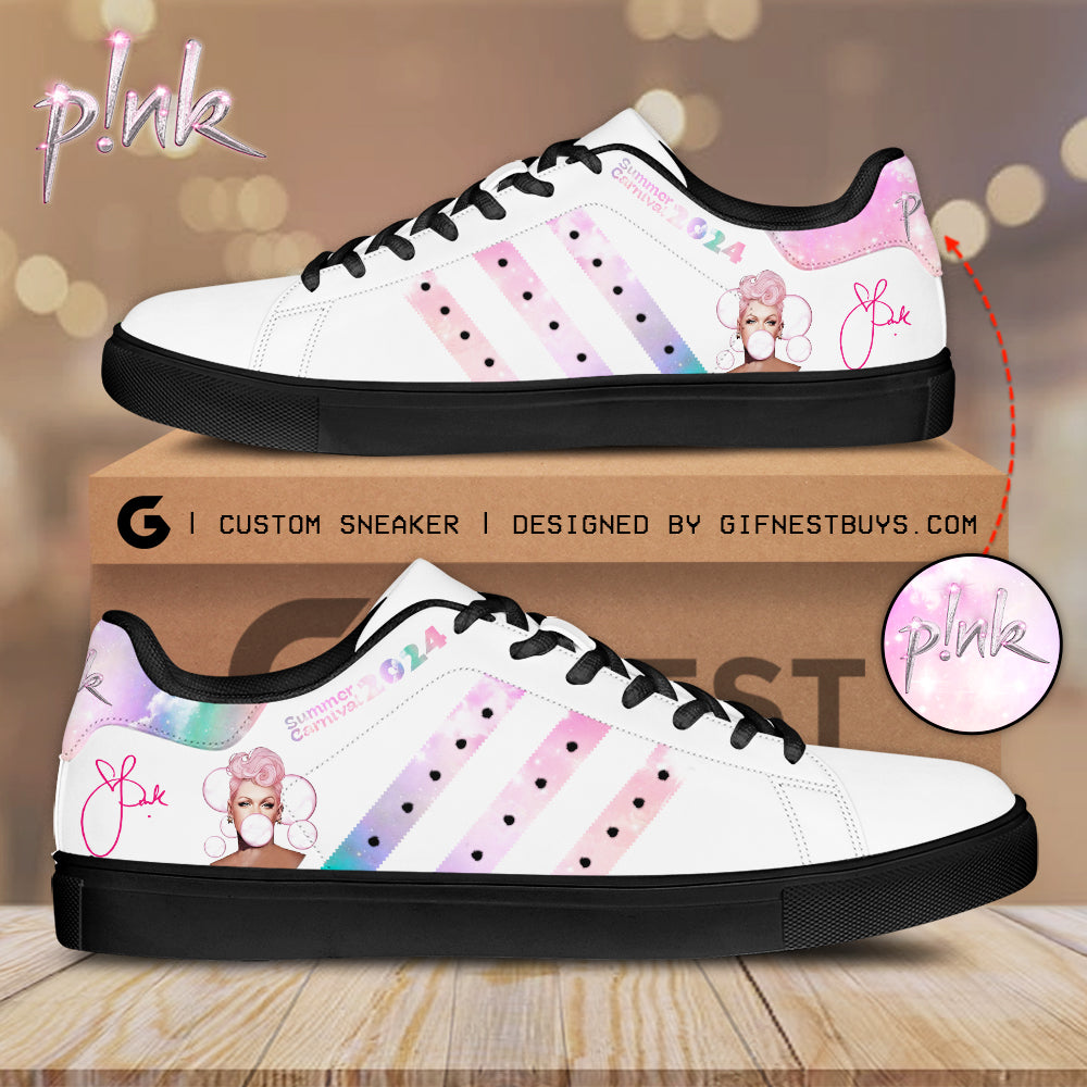 Ideafootwear Pink Skate Stan Shoes Sneakes For Men And Women 6