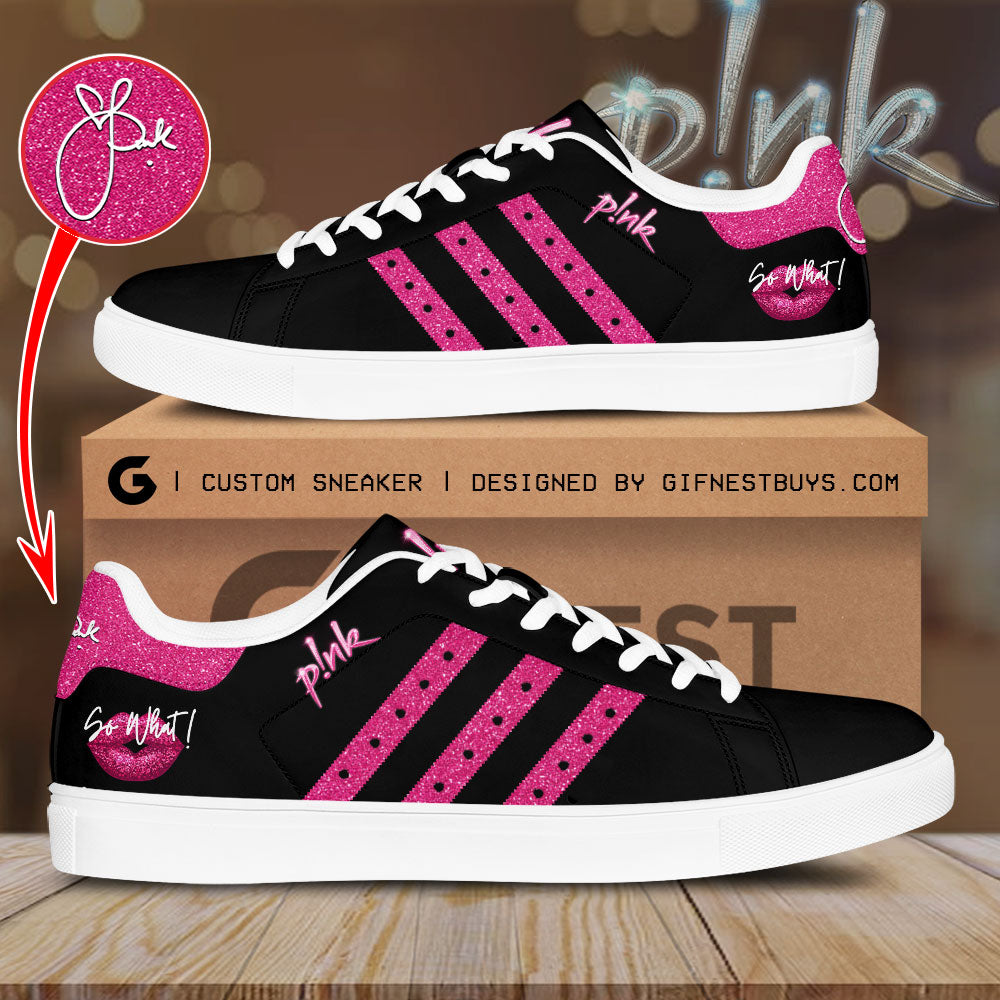 Ideafootwear Pink Skate Stan Shoes Sneakes For Men And Women 8