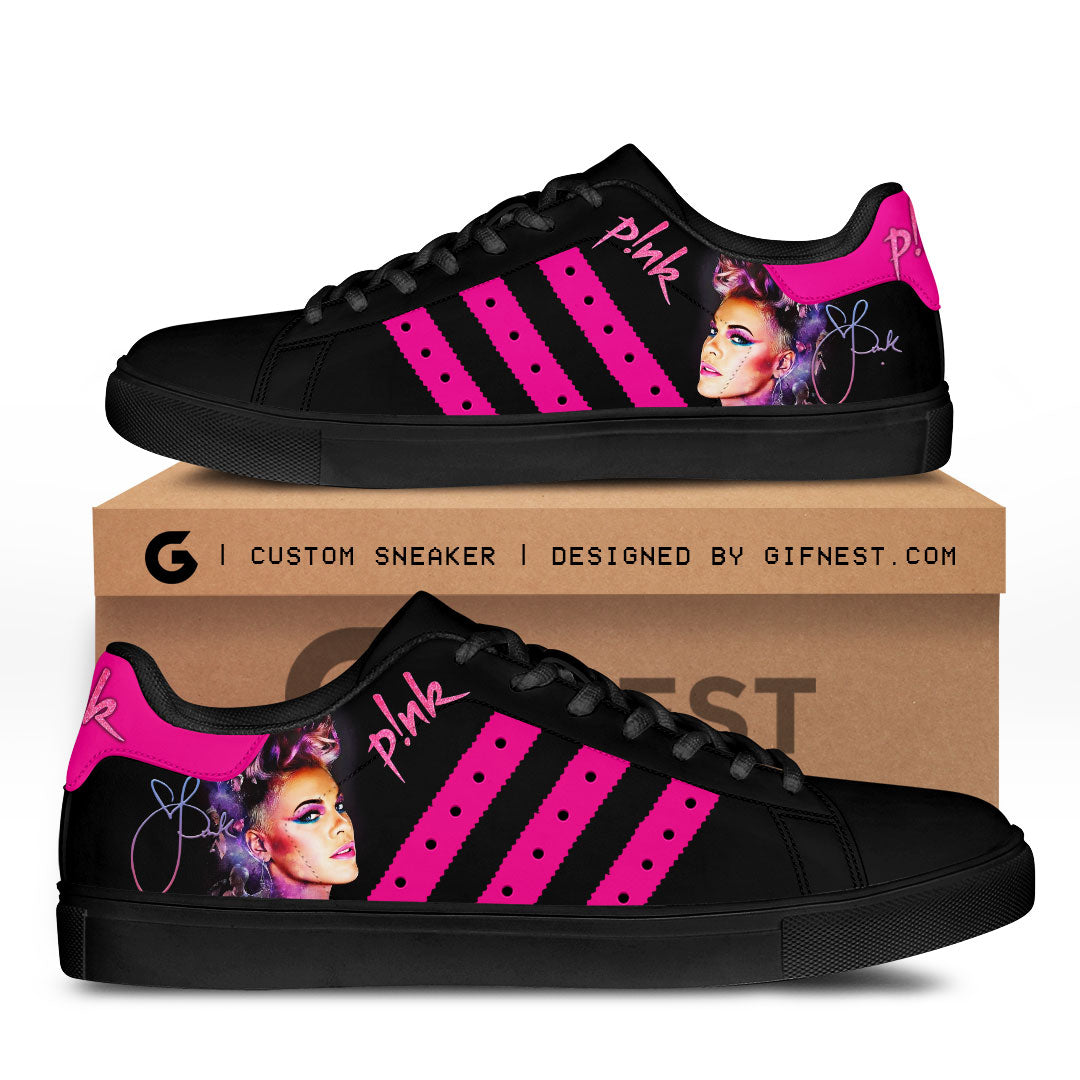Ideafootwear Pink Skate Stan Shoes Sneakes For Men And Women 2