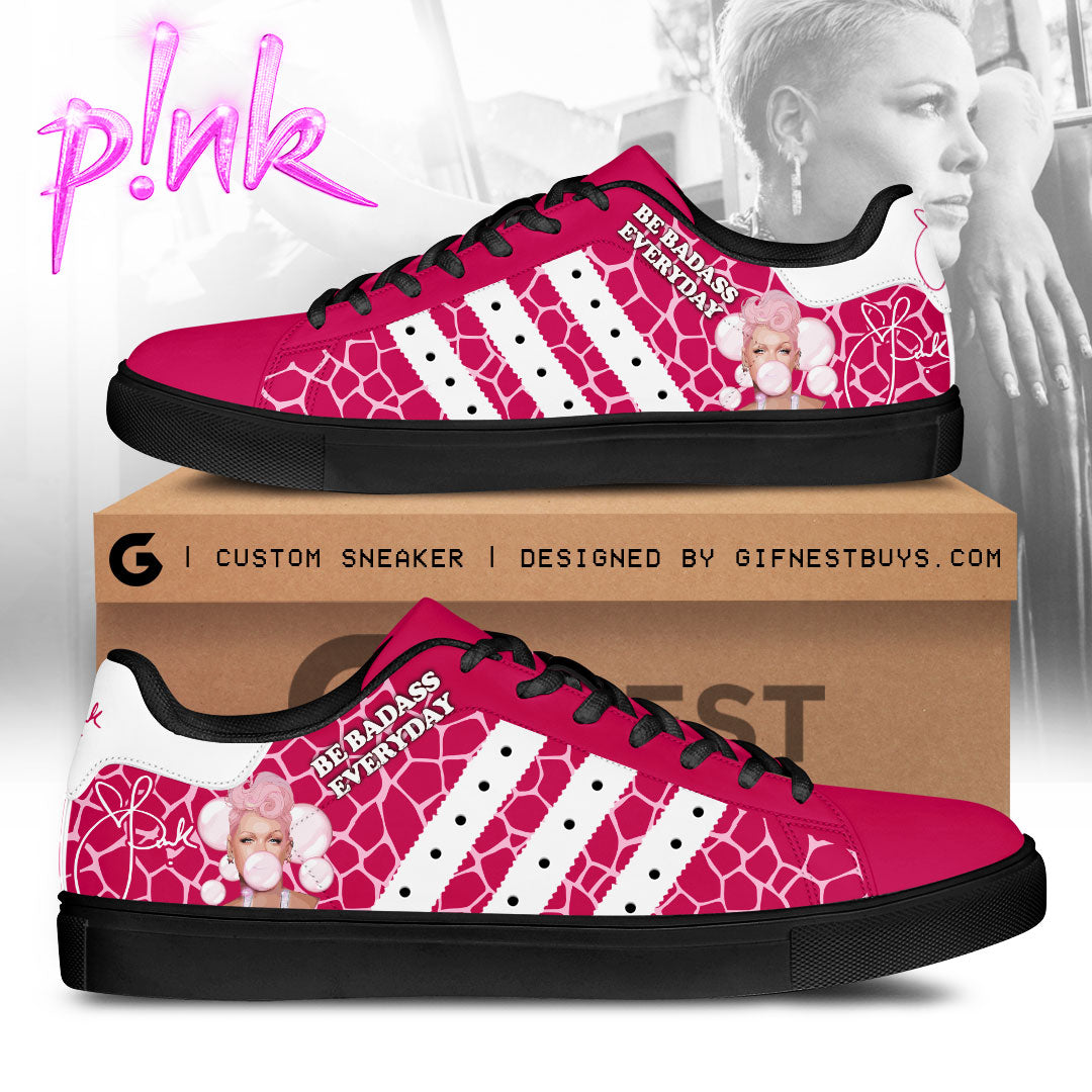 Ideafootwear Pink Skate Stan Shoes Sneakes For Men And Women 5
