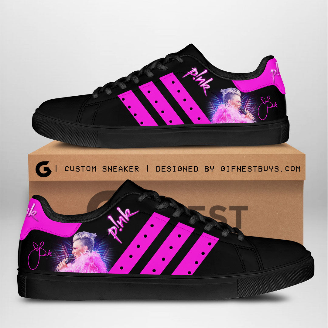 Ideafootwear Pink Skate Stan Shoes Sneakes For Men And Women 4