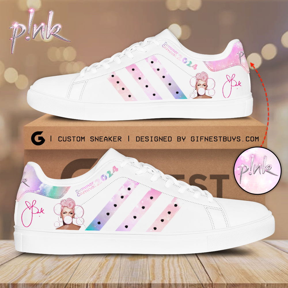 Ideafootwear Pink Skate Stan Shoes Sneakes For Men And Women 6