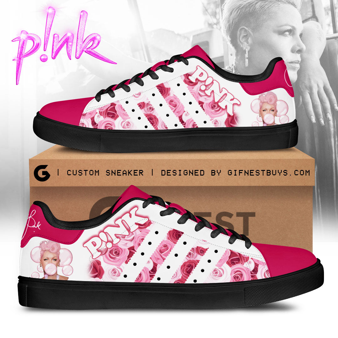 Ideafootwear Pink Skate Stan Shoes Sneakes For Men And Women 7