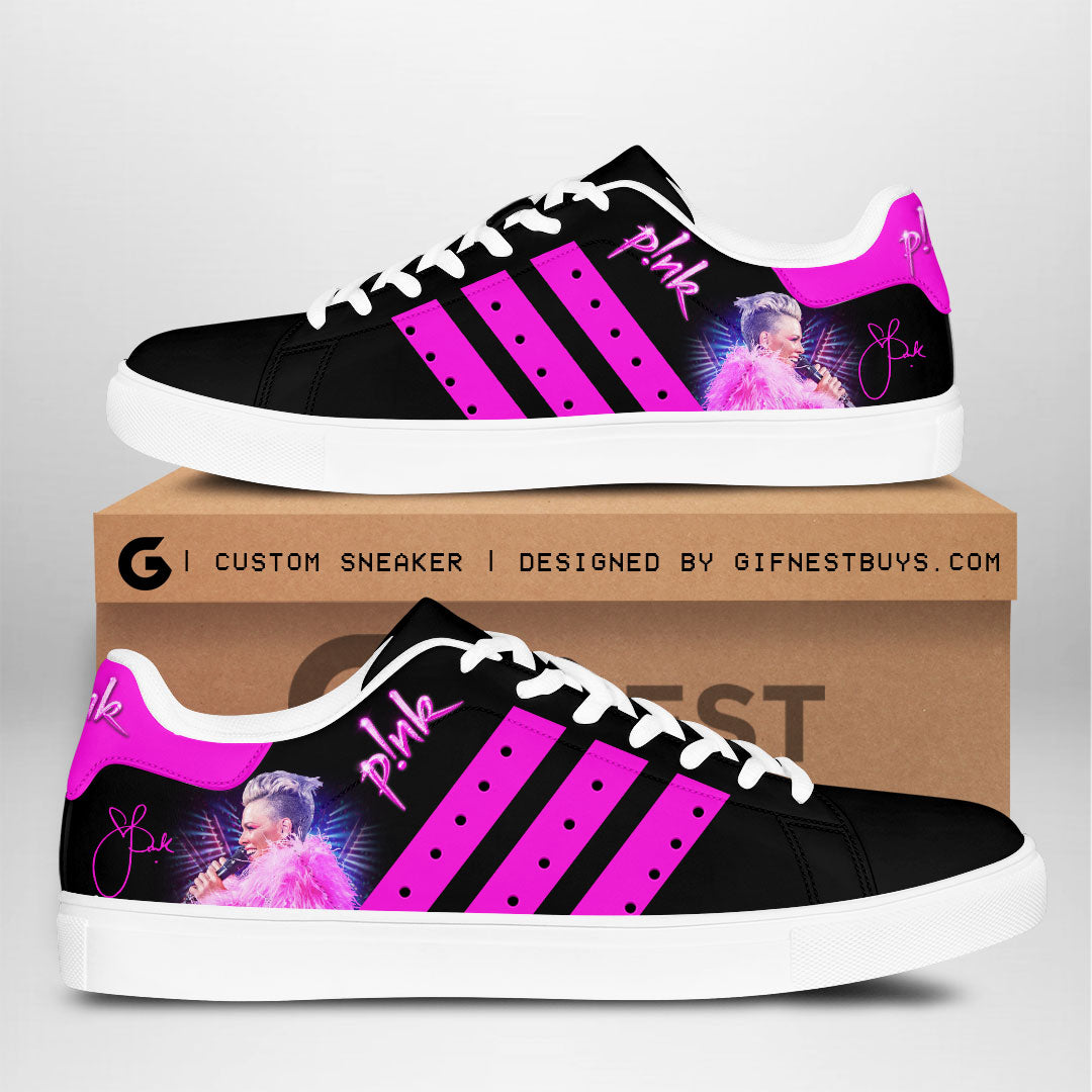 Ideafootwear Pink Skate Stan Shoes Sneakes For Men And Women 4