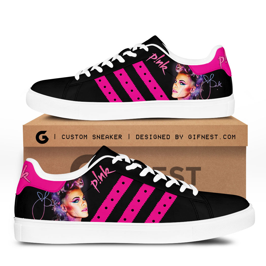 Ideafootwear Pink Skate Stan Shoes Sneakes For Men And Women 2