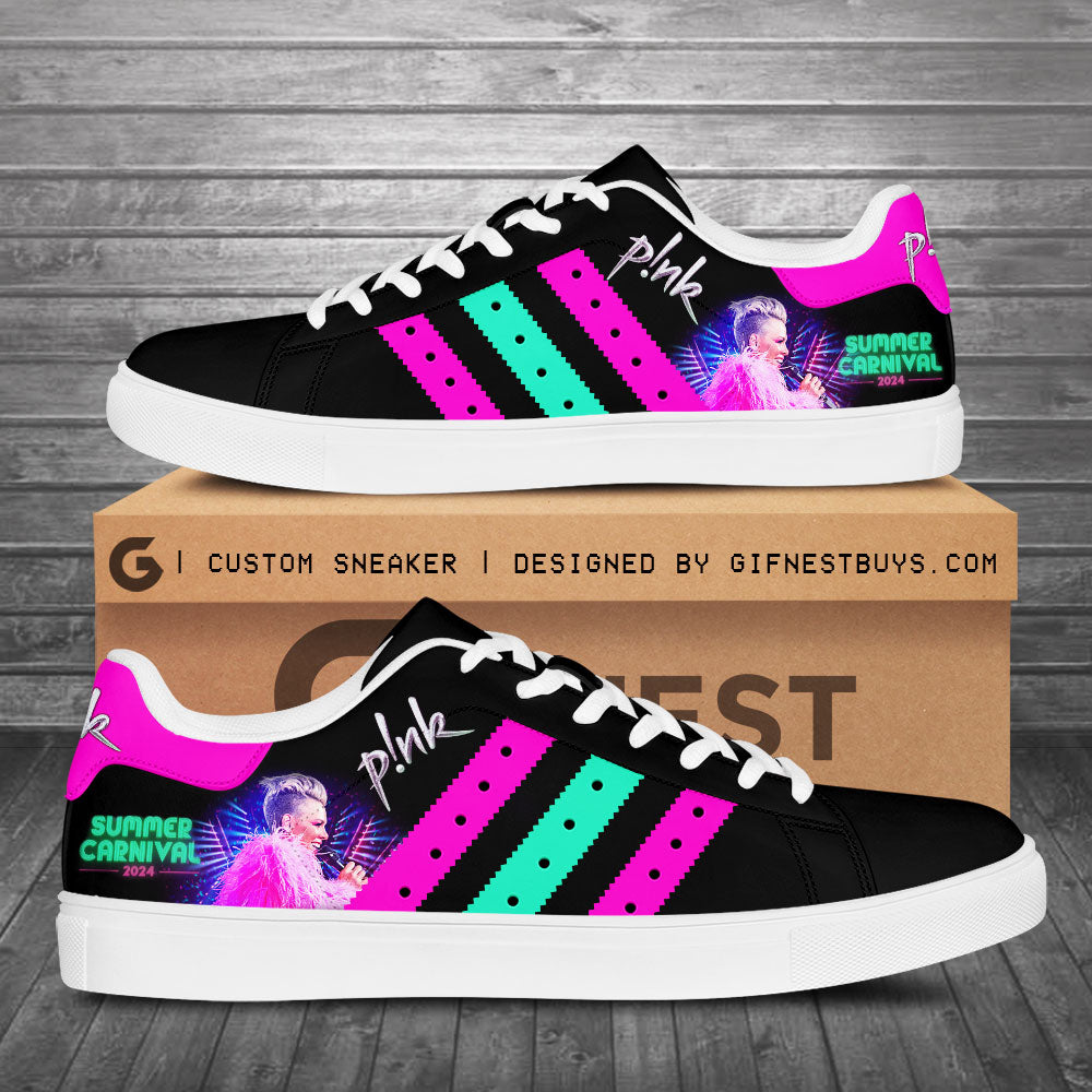 Ideafootwear Pink Skate Stan Shoes Sneakes For Men And Women 3