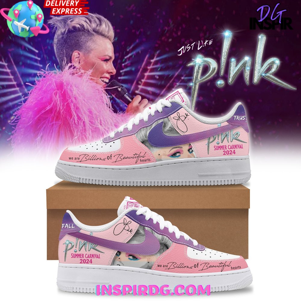 Ideafootwear Pink Summer Carnival Air Low-Top Sneakers Shoes For Men And Women 1