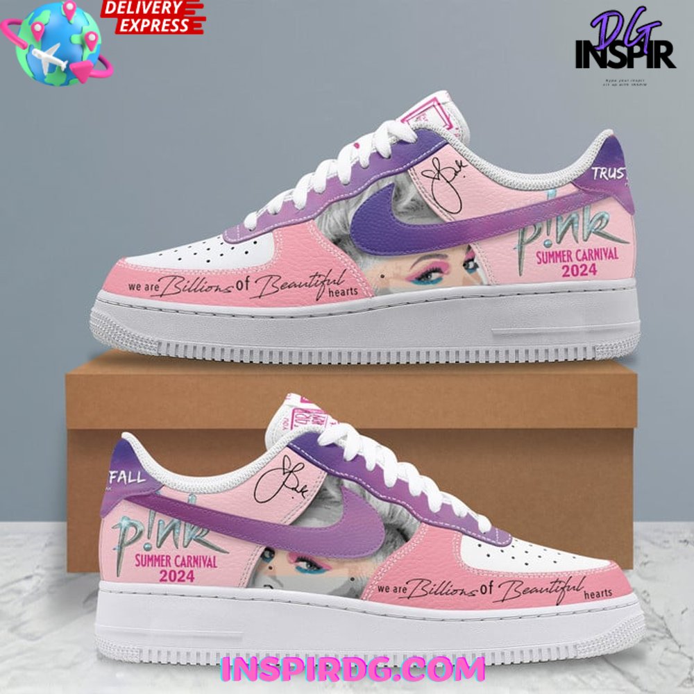 Ideafootwear Pink Summer Carnival Air Low-Top Sneakers Shoes For Men And Women 1