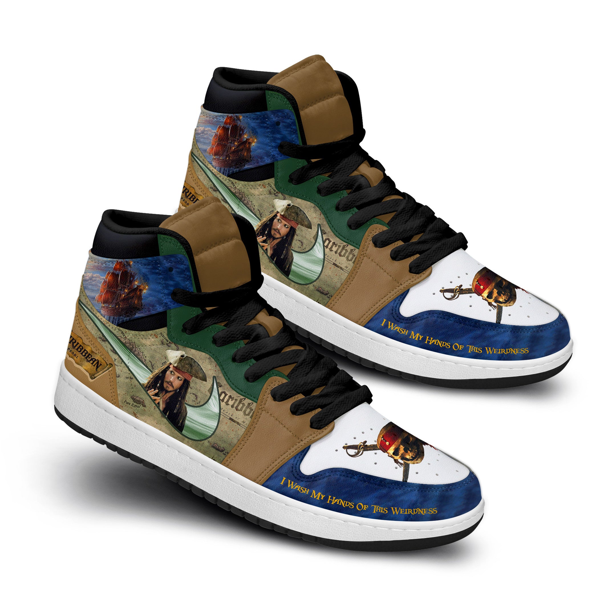 Ideafootwear Pirates of the Caribbean AJ1 High Sneakers Shoes For Men And Women 5