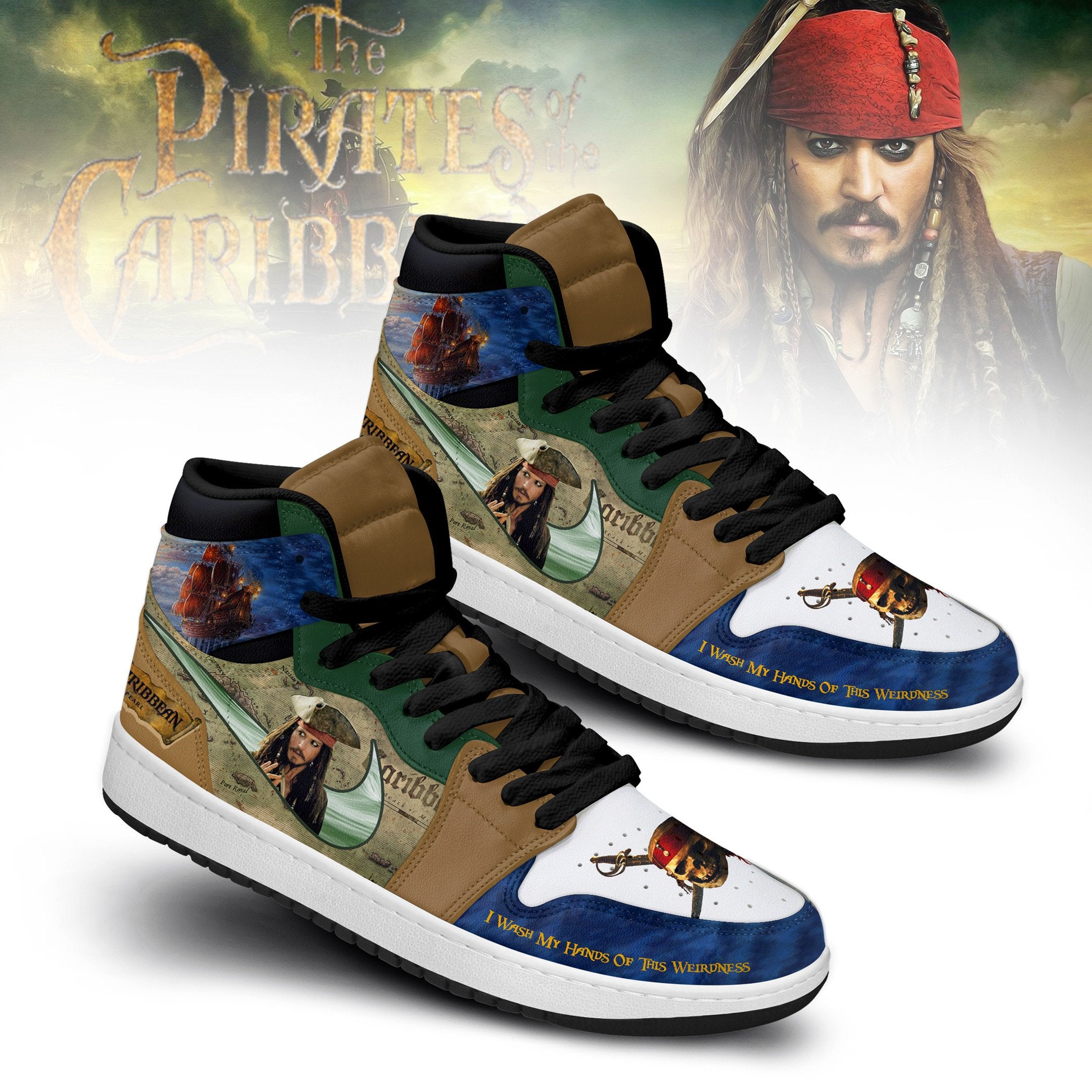 Ideafootwear Pirates of the Caribbean AJ1 High Sneakers Shoes For Men And Women 5