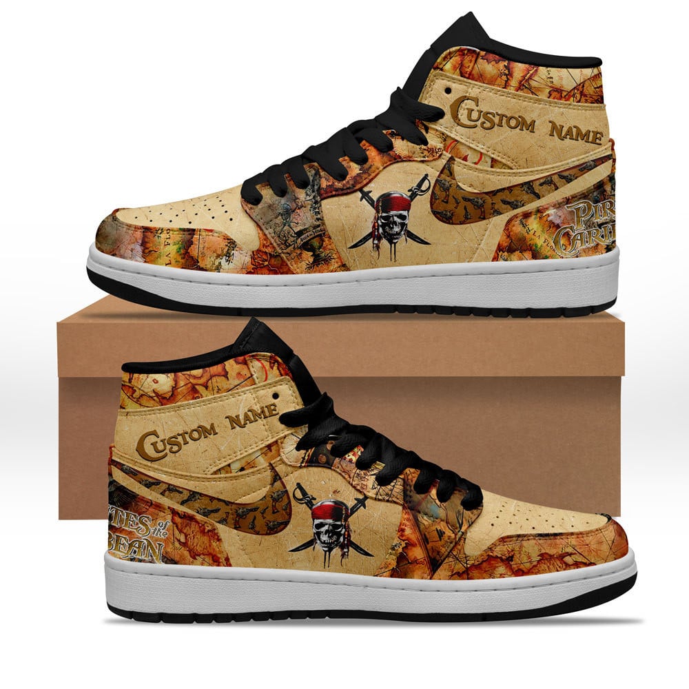 Ideafootwear Pirates of the Caribbean AJ1 High Sneakers Shoes For Men And Women 6
