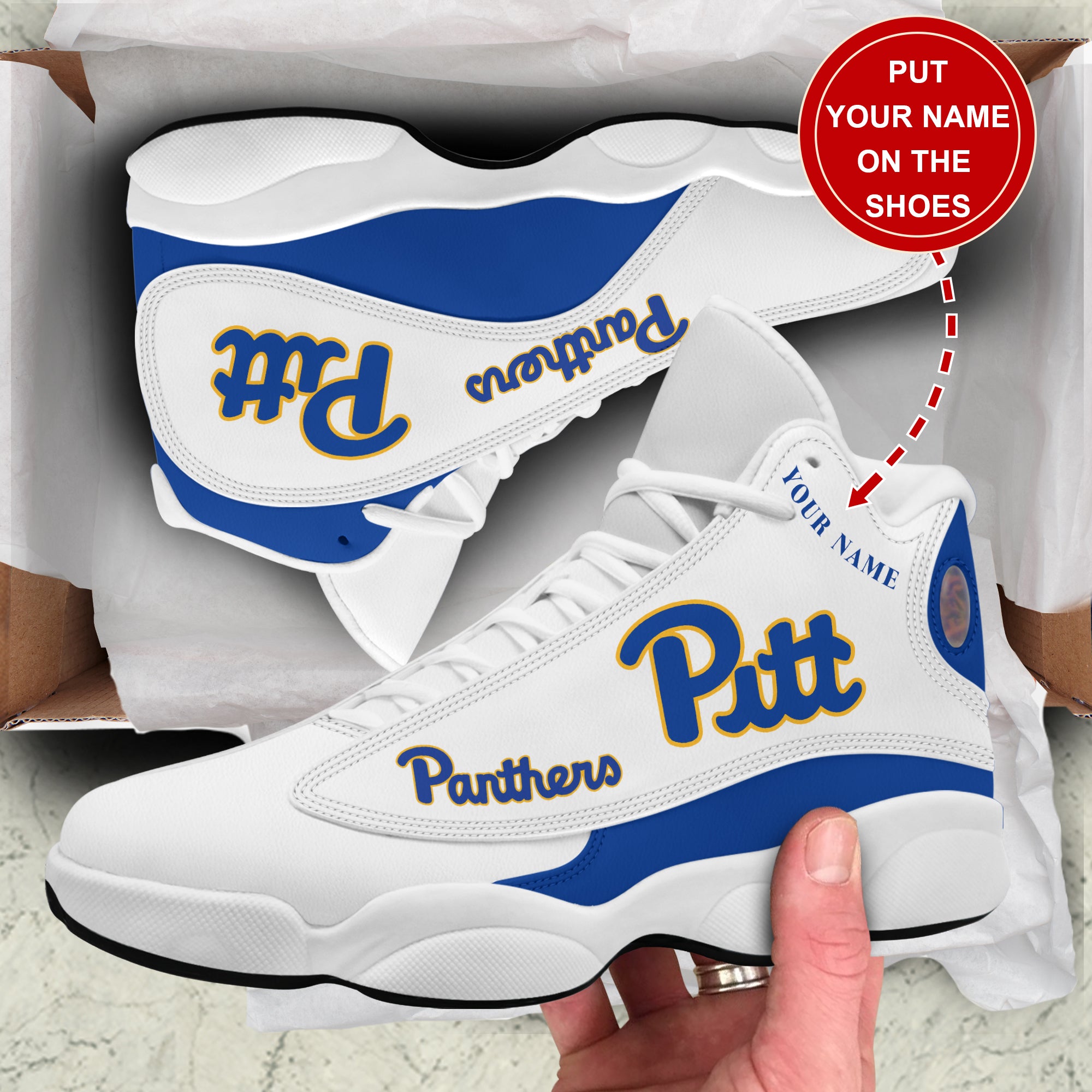 Ideafootwear Pittsburgh Panthers AJ13 Sneakers Shoes For Men And Women 1