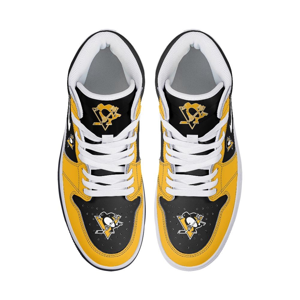 Ideafootwear Pittsburgh Penguins AJ1 High Sneakers Shoes For Men And Women 4