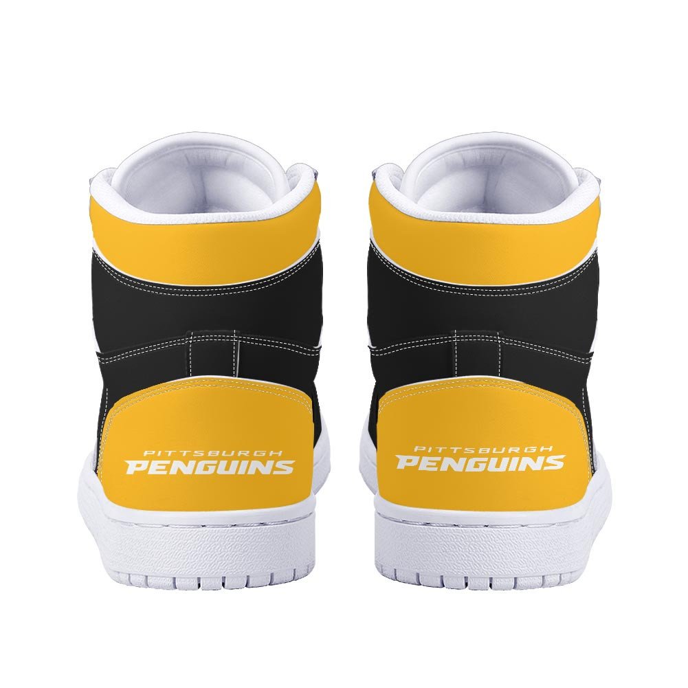 Ideafootwear Pittsburgh Penguins AJ1 High Sneakers Shoes For Men And Women 4