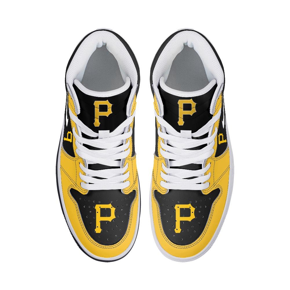 Ideafootwear Pittsburgh Pirates AJ1 High Sneakers Shoes For Men And Women 3