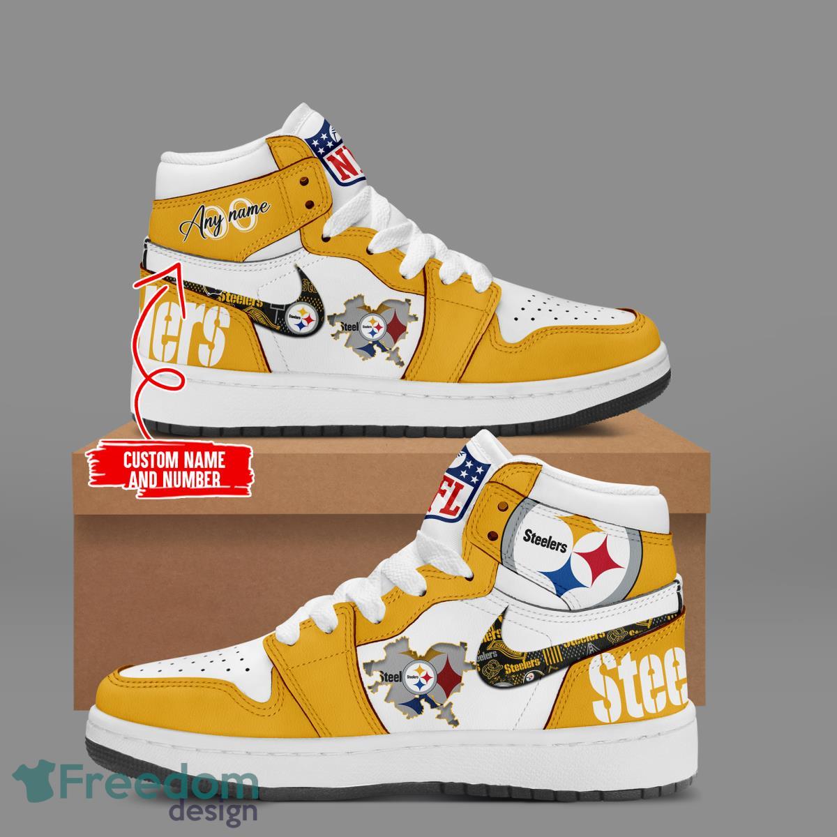 Ideafootwear Pittsburgh Steelers AJ1 High Sneakers Shoes For Men And Women 1