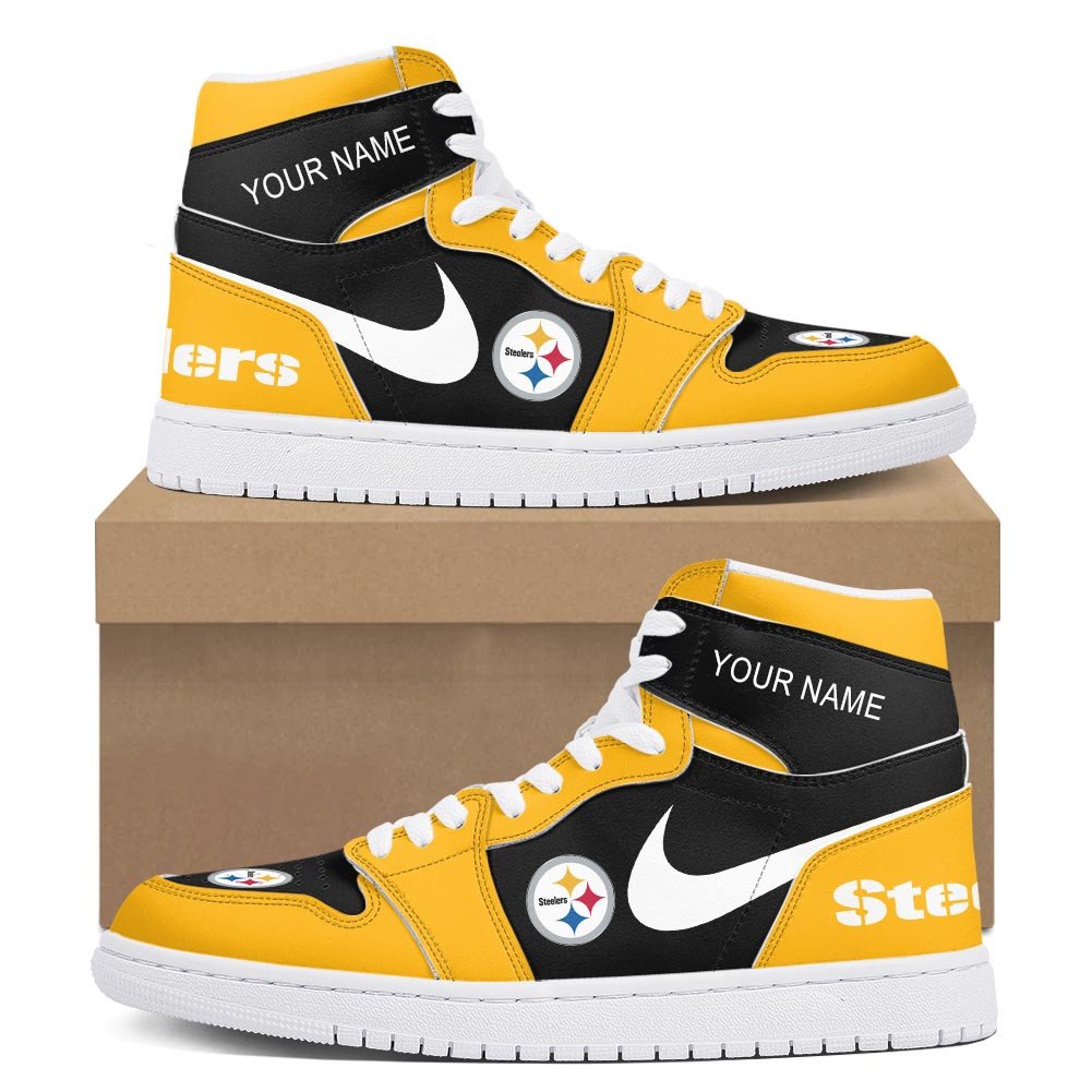 Ideafootwear Pittsburgh Steelers AJ1 High Sneakers Shoes For Men And Women 6
