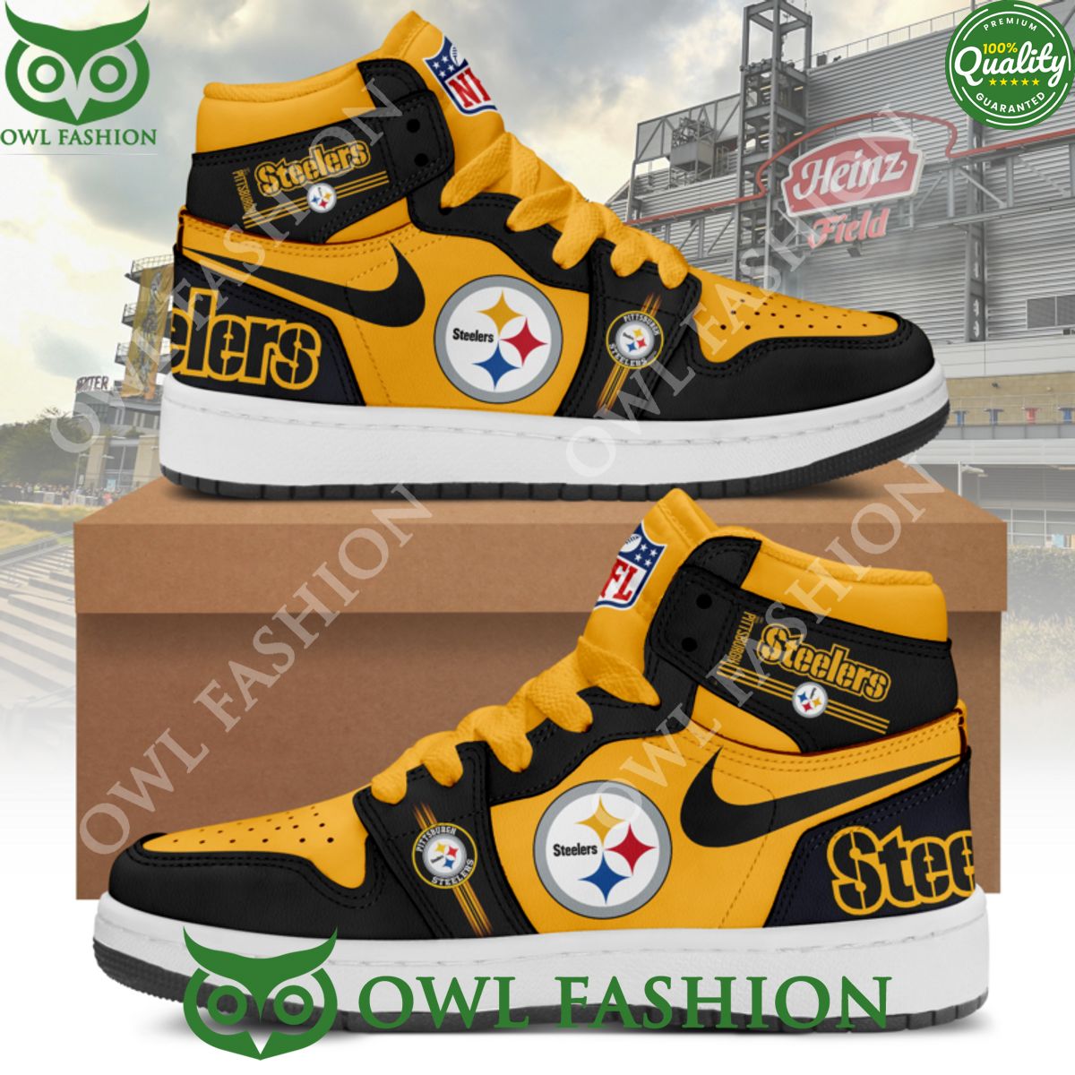 Ideafootwear Pittsburgh Steelers AJ1 High Sneakers Shoes For Men And Women 8