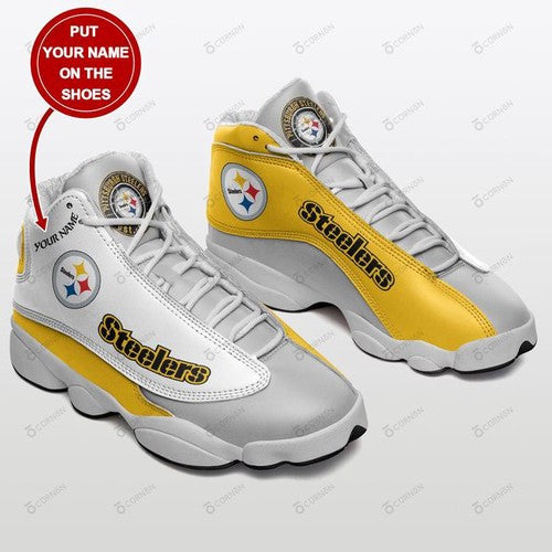 Ideafootwear Pittsburgh Steelers AJ13 Sneakers Shoes For Men And Women 6